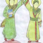 نقاشی با موضوع عید غدیر کاری از فاطمه سادات حسینی 11 ساله از مشهد
