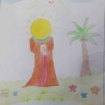 نقاشی با موضوع عید غدیر کاری از هانیه سادات حسینی 9 ساله از مشهد
