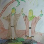 نقاشی با موضوع عید غدیر کاری از اسماء سادات حسینی 9 ساله از مشهد